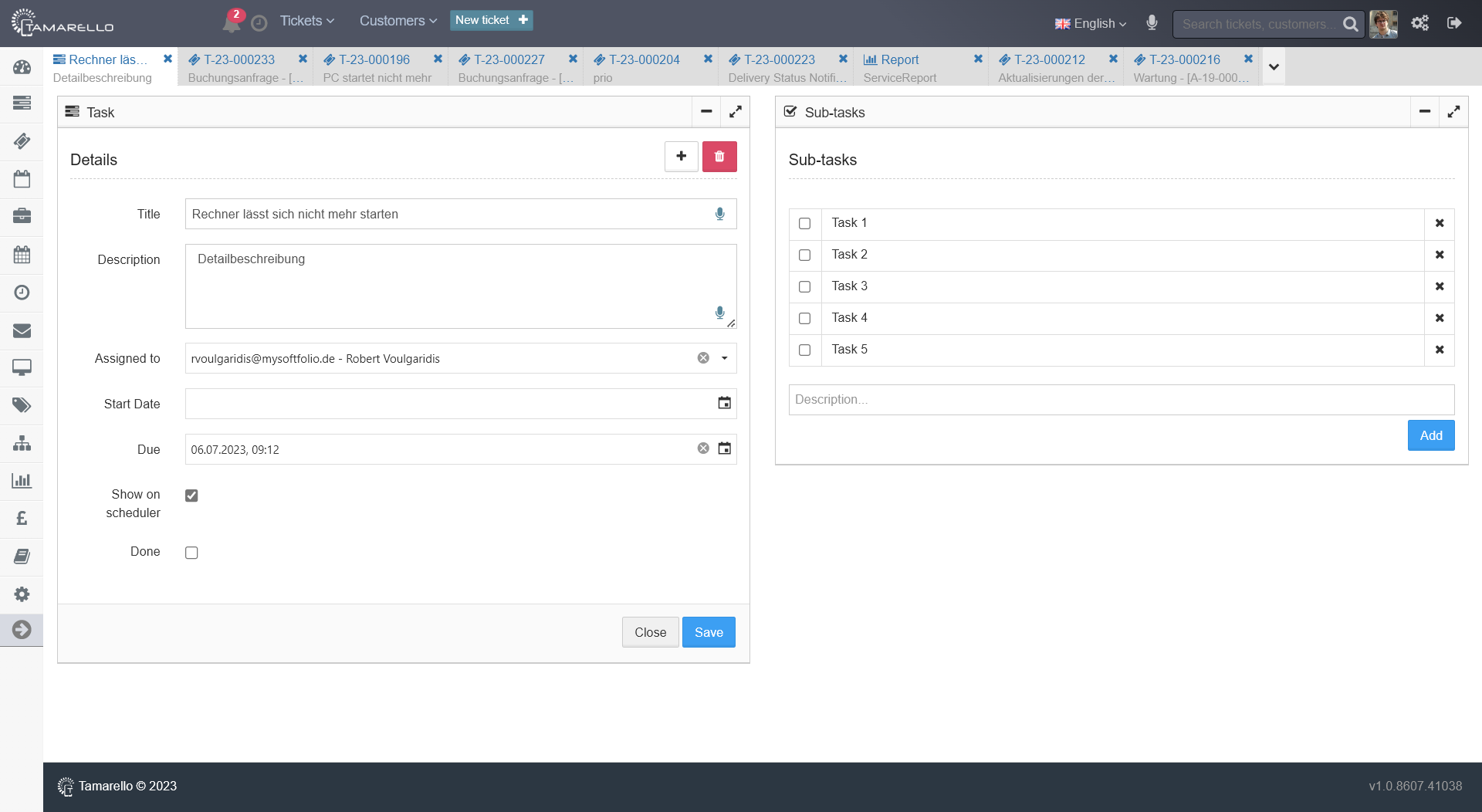 Tamarello Task Details